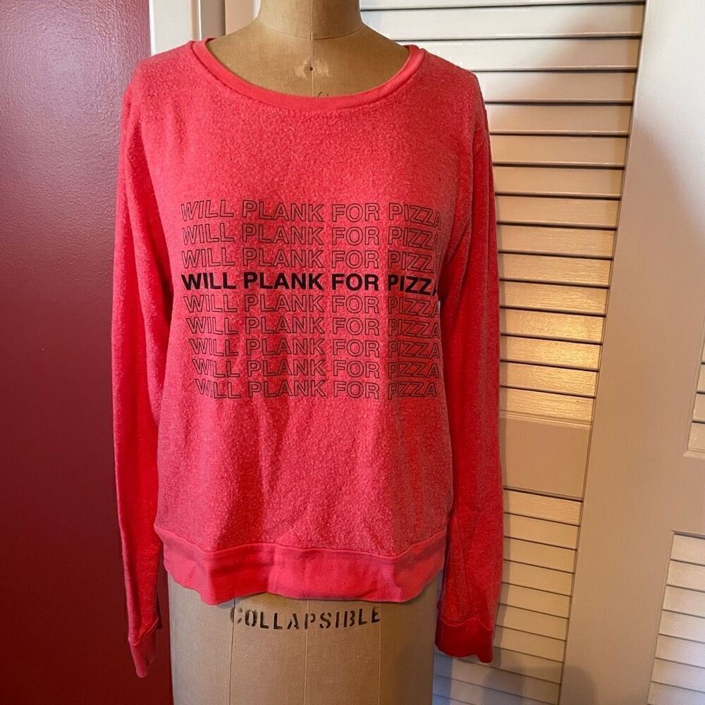 SOCIALLY FAB | will plank for pizza sweatshirt S